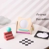Infant and toddler visual stimulation black and white card wooden mirror stand, baby intelligence early education card toy, tracking flash card Specification image
